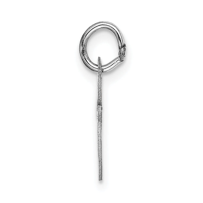 14k White Gold Small Fancy Script Letter E Initial Charm-YC651E
