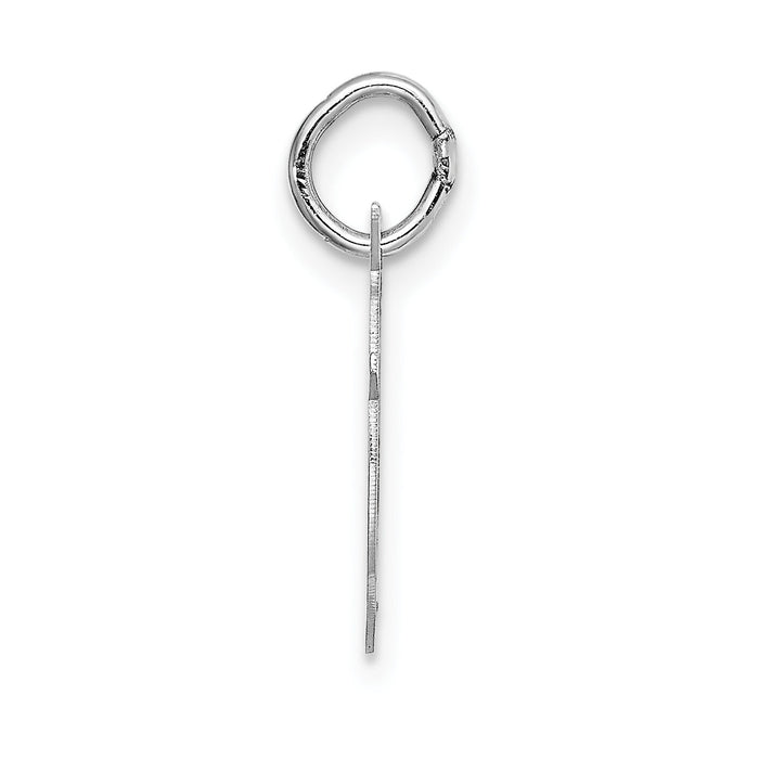 14k White Gold Small Fancy Script Letter F Initial Charm-YC651F