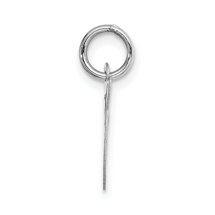 14k White Gold Small Fancy Script Letter G Initial Charm-YC651G