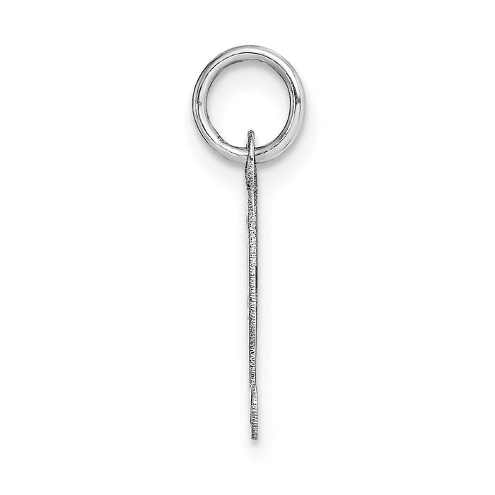 14k White Gold Small Fancy Script Letter H Initial Charm-YC651H