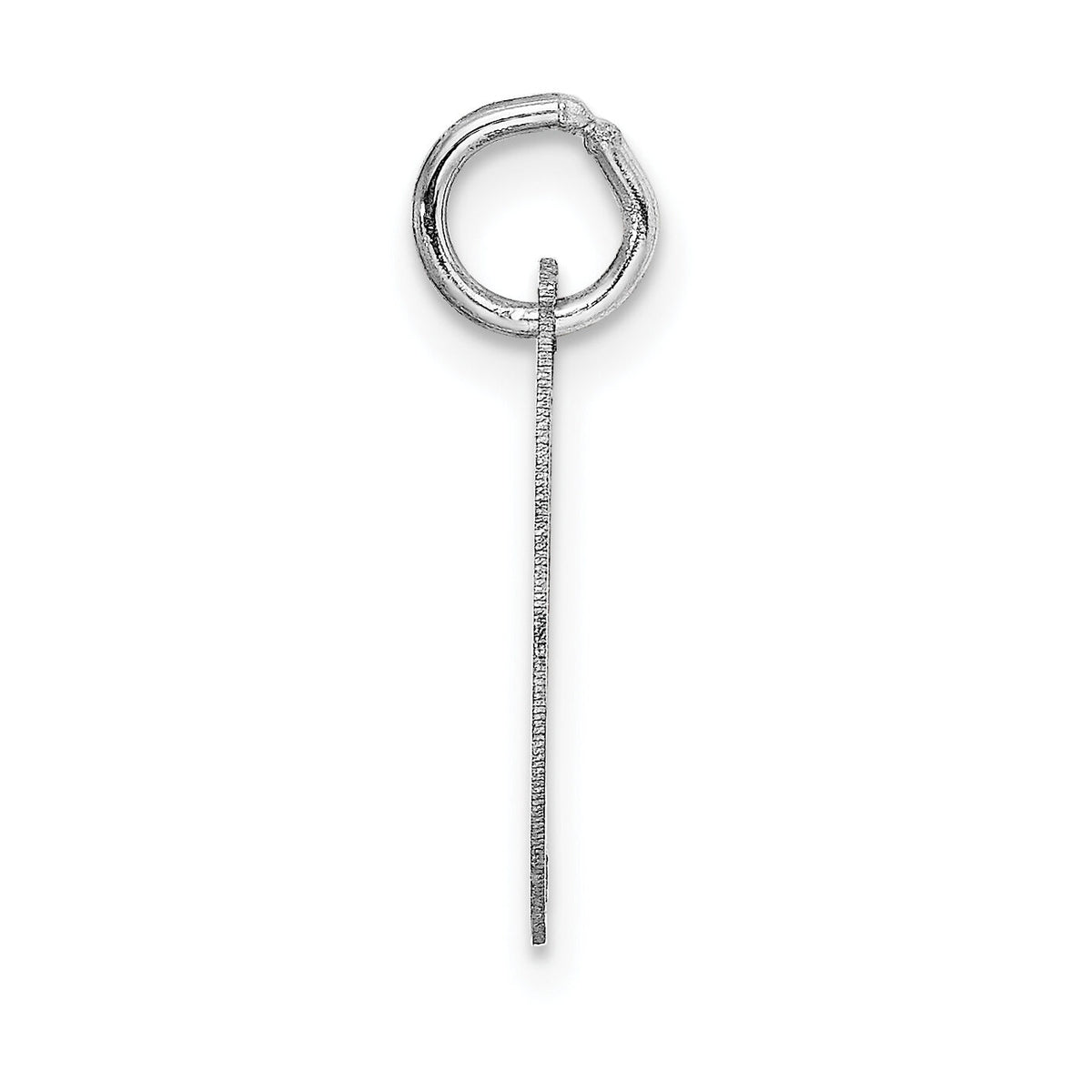 14k White Gold Small Fancy Script Letter I Initial Charm-YC651I