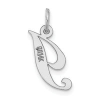 14k White Gold Small Fancy Script Letter I Initial Charm-YC651I