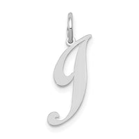 14k White Gold Small Fancy Script Letter J Initial Charm-YC651J