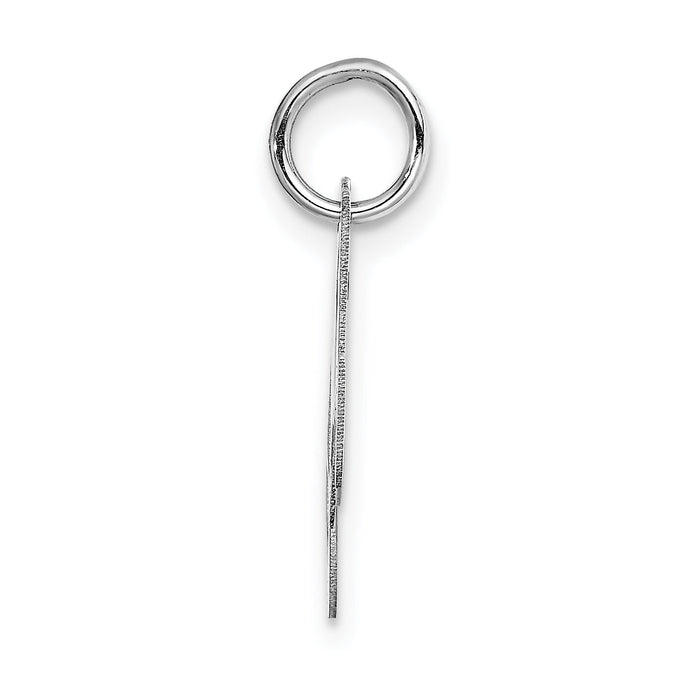 14k White Gold Small Fancy Script Letter M Initial Charm-YC651M