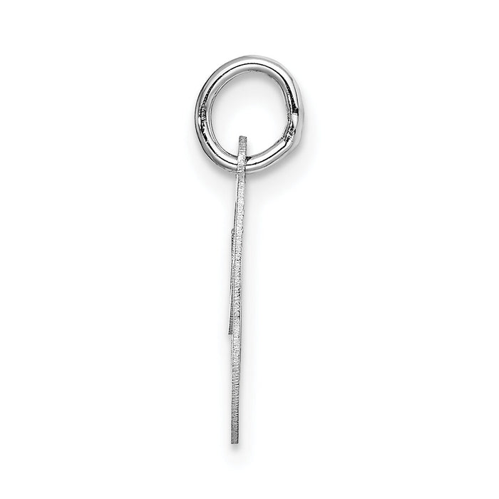 14k White Gold Small Fancy Script Letter O Initial Charm-YC651O