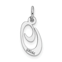 14k White Gold Small Fancy Script Letter O Initial Charm-YC651O