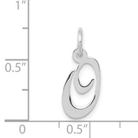 14k White Gold Small Fancy Script Letter O Initial Charm-YC651O