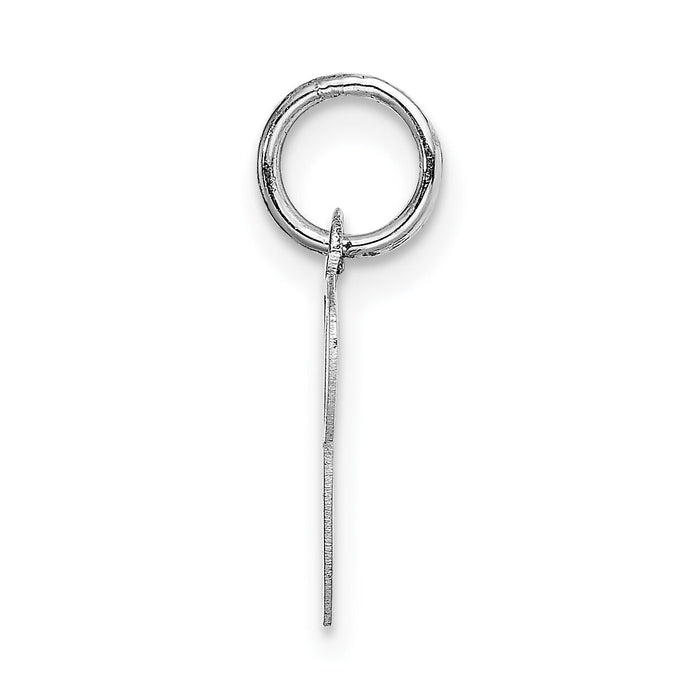 14k White Gold Small Fancy Script Letter P Initial Charm-YC651P
