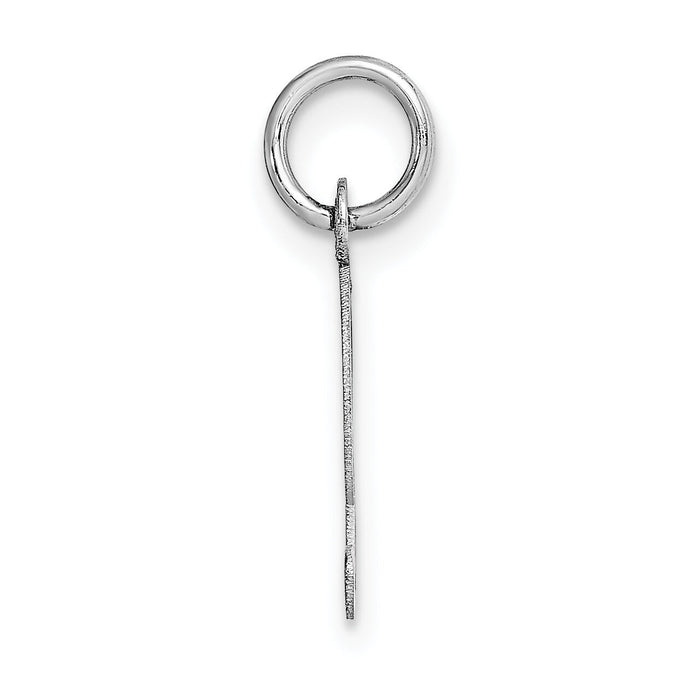 14k White Gold Small Fancy Script Letter T Initial Charm-YC651T