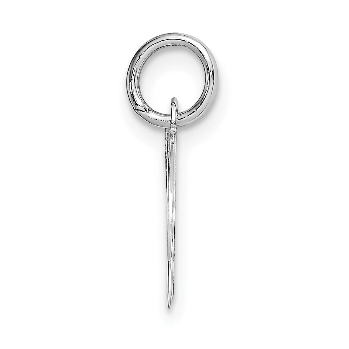 14k White Gold Small Fancy Script Letter W Initial Charm-YC651W