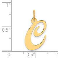 14K Medium Fancy Script Letter C Initial Charm-YC652C