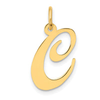 14K Medium Fancy Script Letter C Initial Charm-YC652C