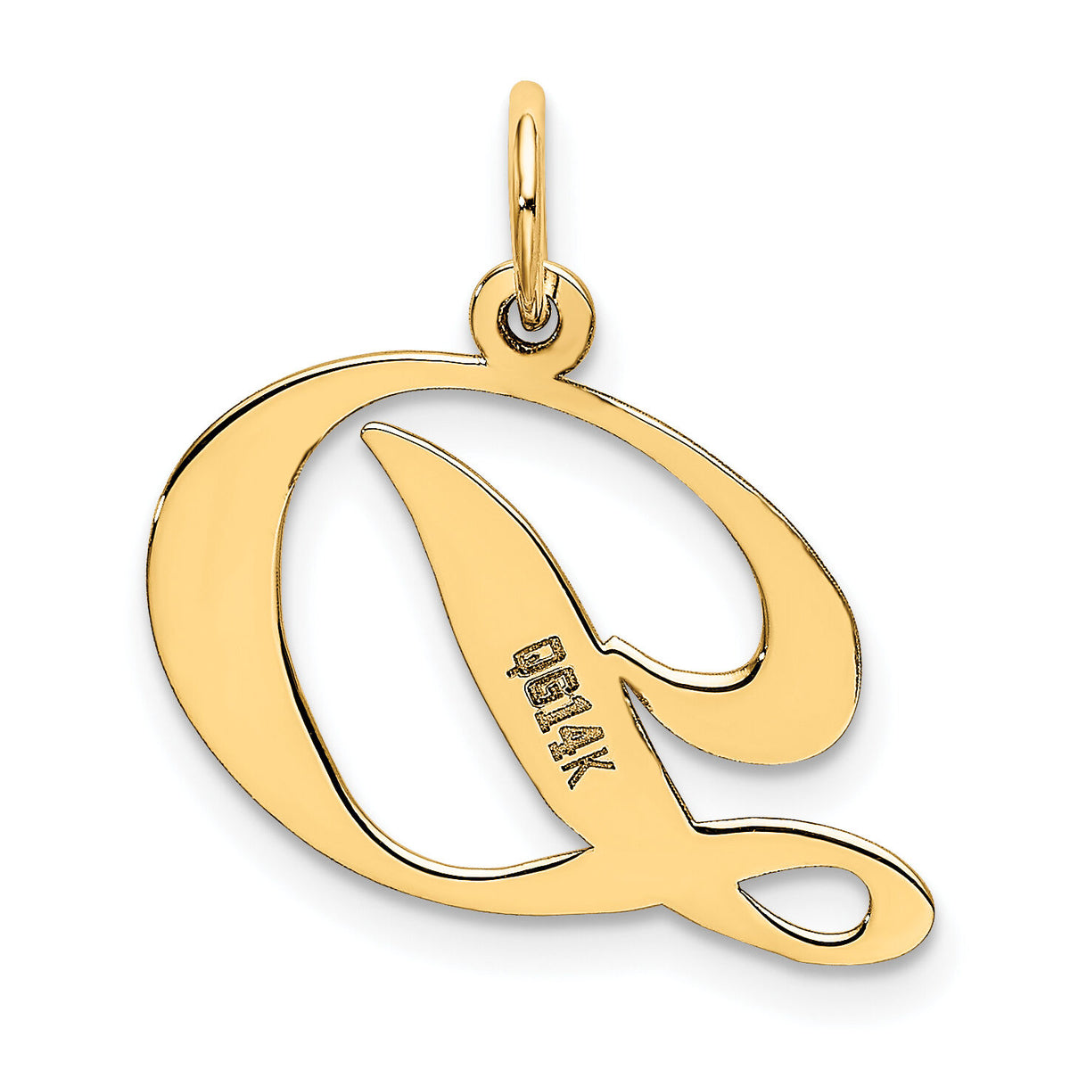 14K Medium Fancy Script Letter D Initial Charm-YC652D