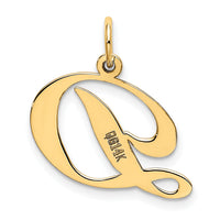 14K Medium Fancy Script Letter D Initial Charm-YC652D