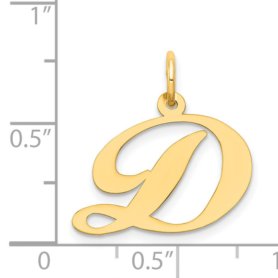 14K Medium Fancy Script Letter D Initial Charm-YC652D
