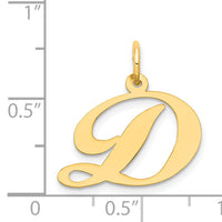 14K Medium Fancy Script Letter D Initial Charm-YC652D