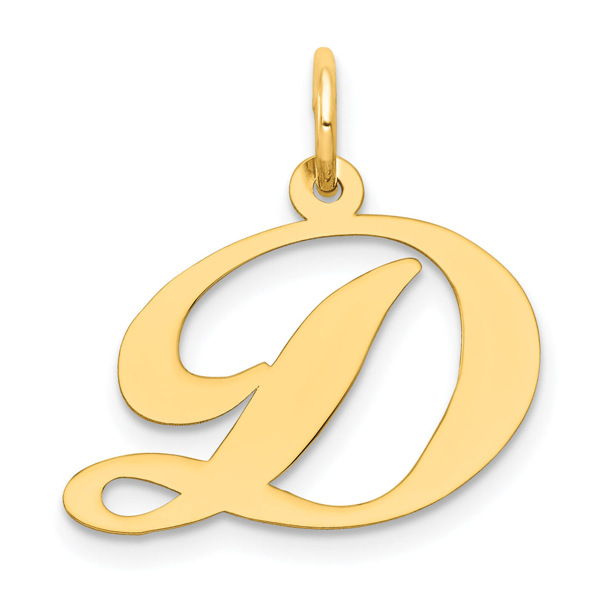 14K Medium Fancy Script Letter D Initial Charm-YC652D