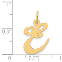 14K Medium Fancy Script Letter E Initial Charm-YC652E