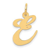 14K Medium Fancy Script Letter E Initial Charm-YC652E