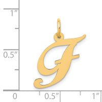 14K Medium Fancy Script Letter F Initial Charm-YC652F