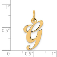 14K Medium Fancy Script Letter G Initial Charm-YC652G