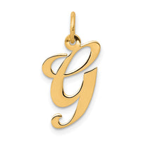 14K Medium Fancy Script Letter G Initial Charm-YC652G