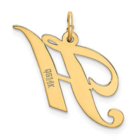 14K Medium Fancy Script Letter H Initial Charm-YC652H