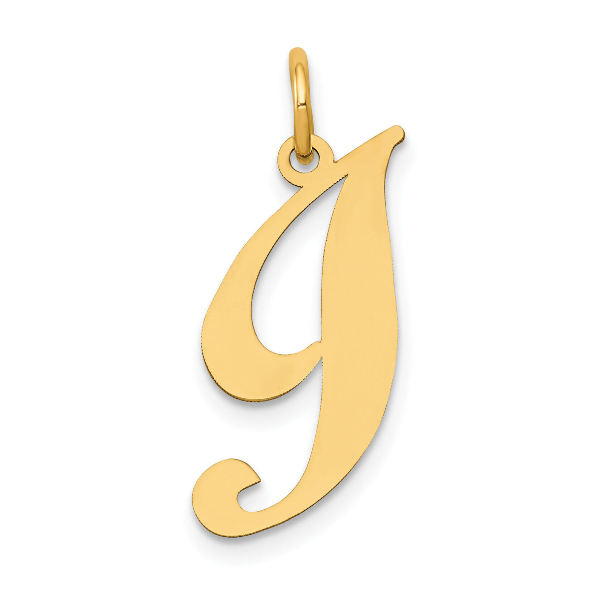 14K Medium Fancy Script Letter I Initial Charm-YC652I