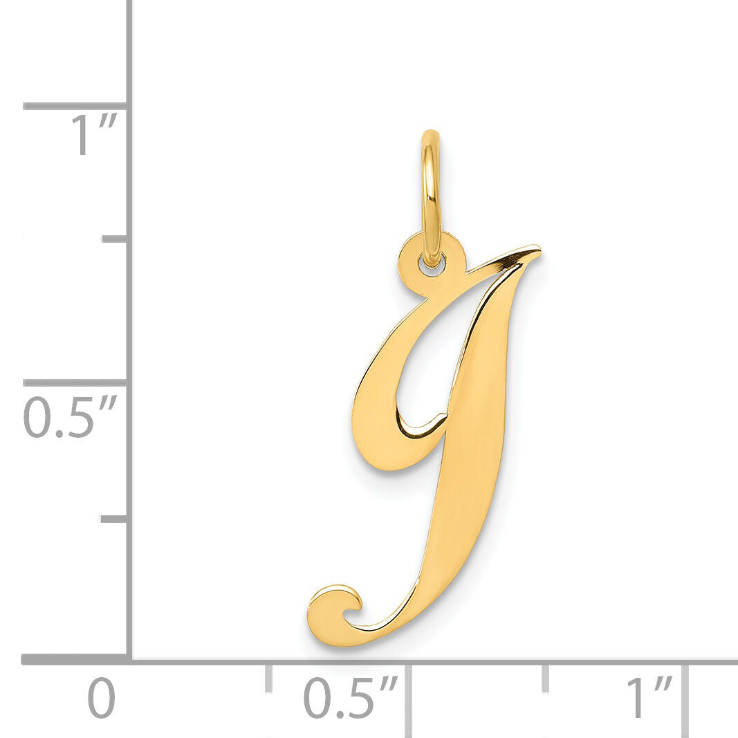 14K Medium Fancy Script Letter J Initial Charm-YC652J