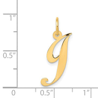 14K Medium Fancy Script Letter J Initial Charm-YC652J