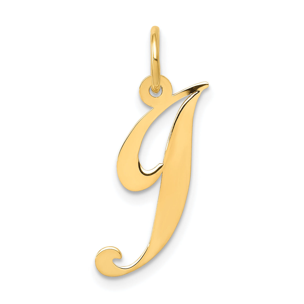 14K Medium Fancy Script Letter J Initial Charm-YC652J