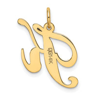 14K Medium Fancy Script Letter K Initial Charm-YC652K