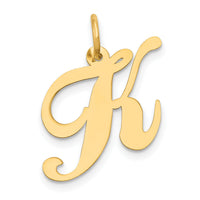 14K Medium Fancy Script Letter K Initial Charm-YC652K