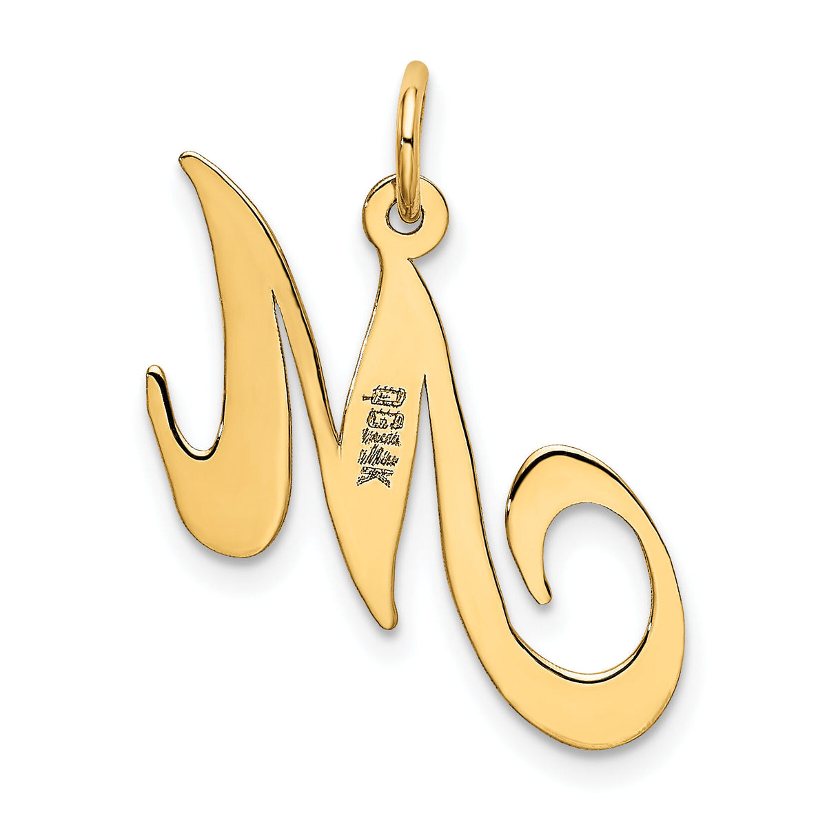 14K Medium Fancy Script Letter M Initial Charm-YC652M