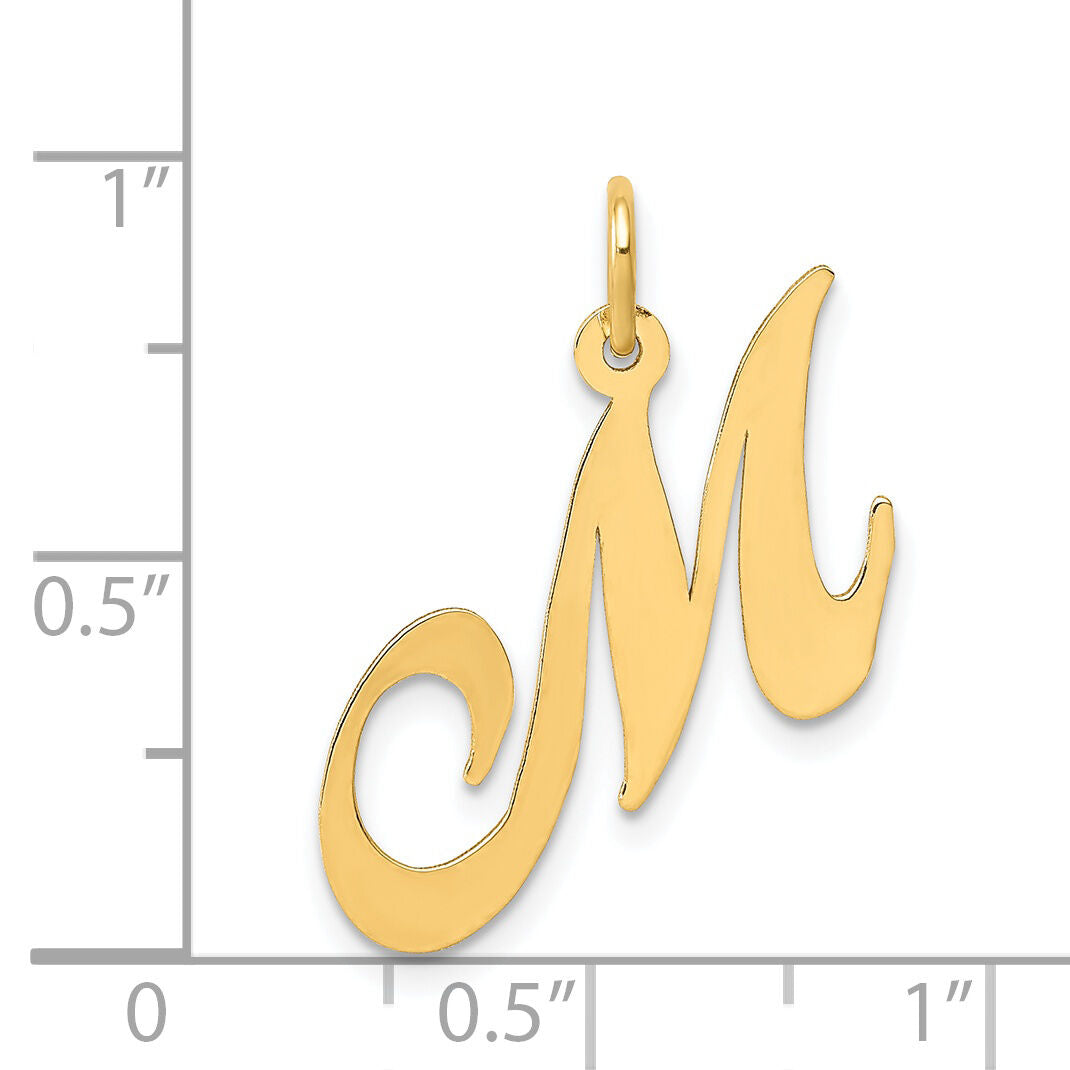 14K Medium Fancy Script Letter M Initial Charm-YC652M
