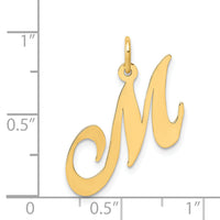 14K Medium Fancy Script Letter M Initial Charm-YC652M