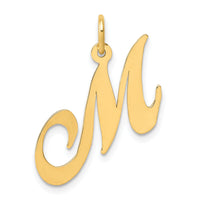 14K Medium Fancy Script Letter M Initial Charm-YC652M