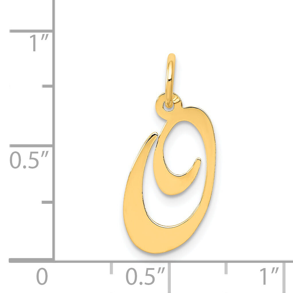 14K Medium Fancy Script Letter O Initial Charm-YC652O