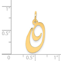 14K Medium Fancy Script Letter O Initial Charm-YC652O