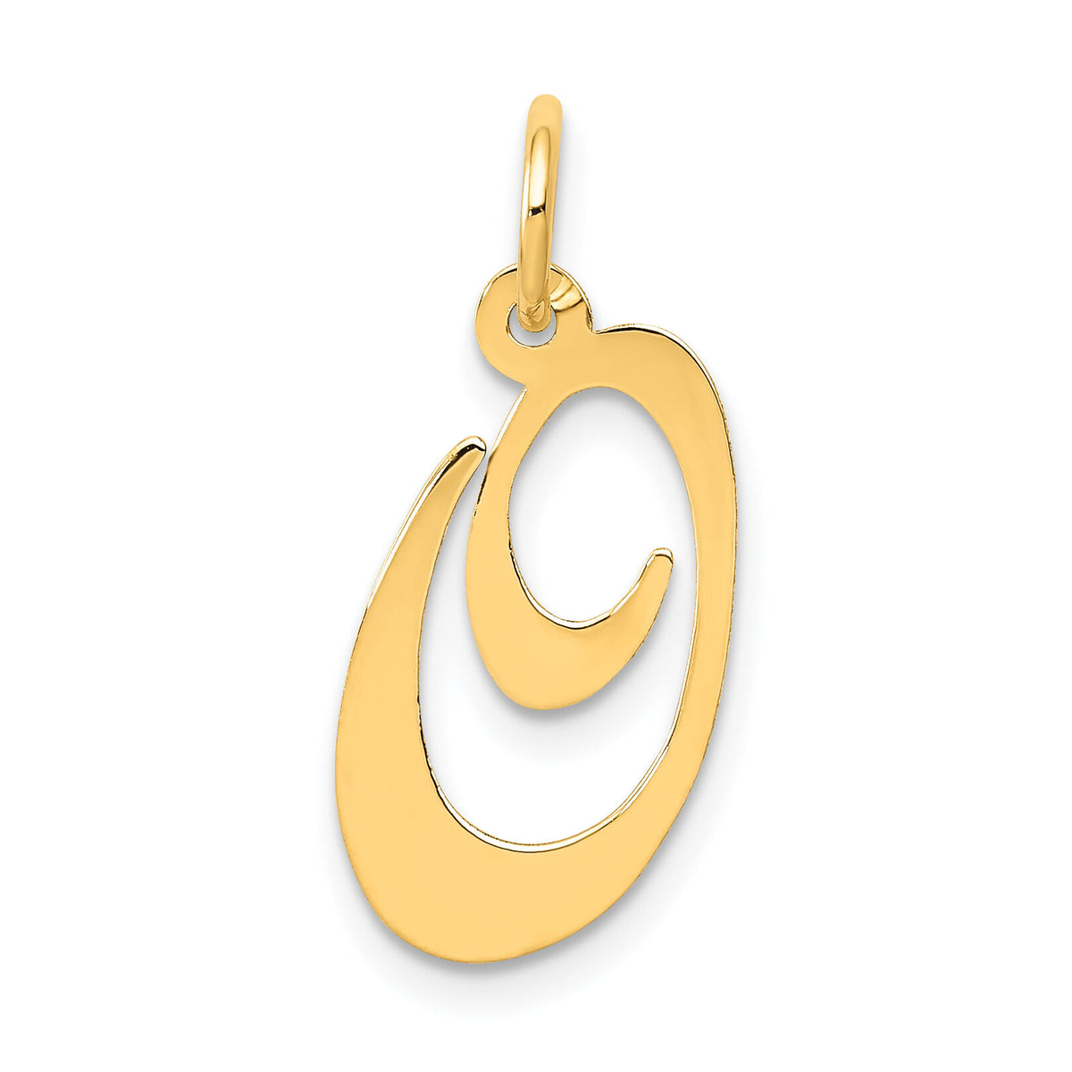 14K Medium Fancy Script Letter O Initial Charm-YC652O