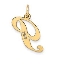 14K Medium Fancy Script Letter P Initial Charm-YC652P