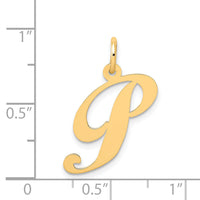 14K Medium Fancy Script Letter P Initial Charm-YC652P