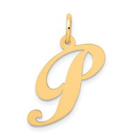 14K Medium Fancy Script Letter P Initial Charm-YC652P