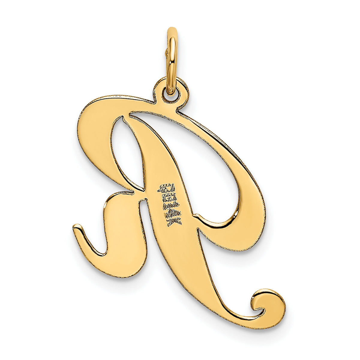 14K Medium Fancy Script Letter R Initial Charm-YC652R