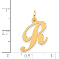 14K Medium Fancy Script Letter R Initial Charm-YC652R