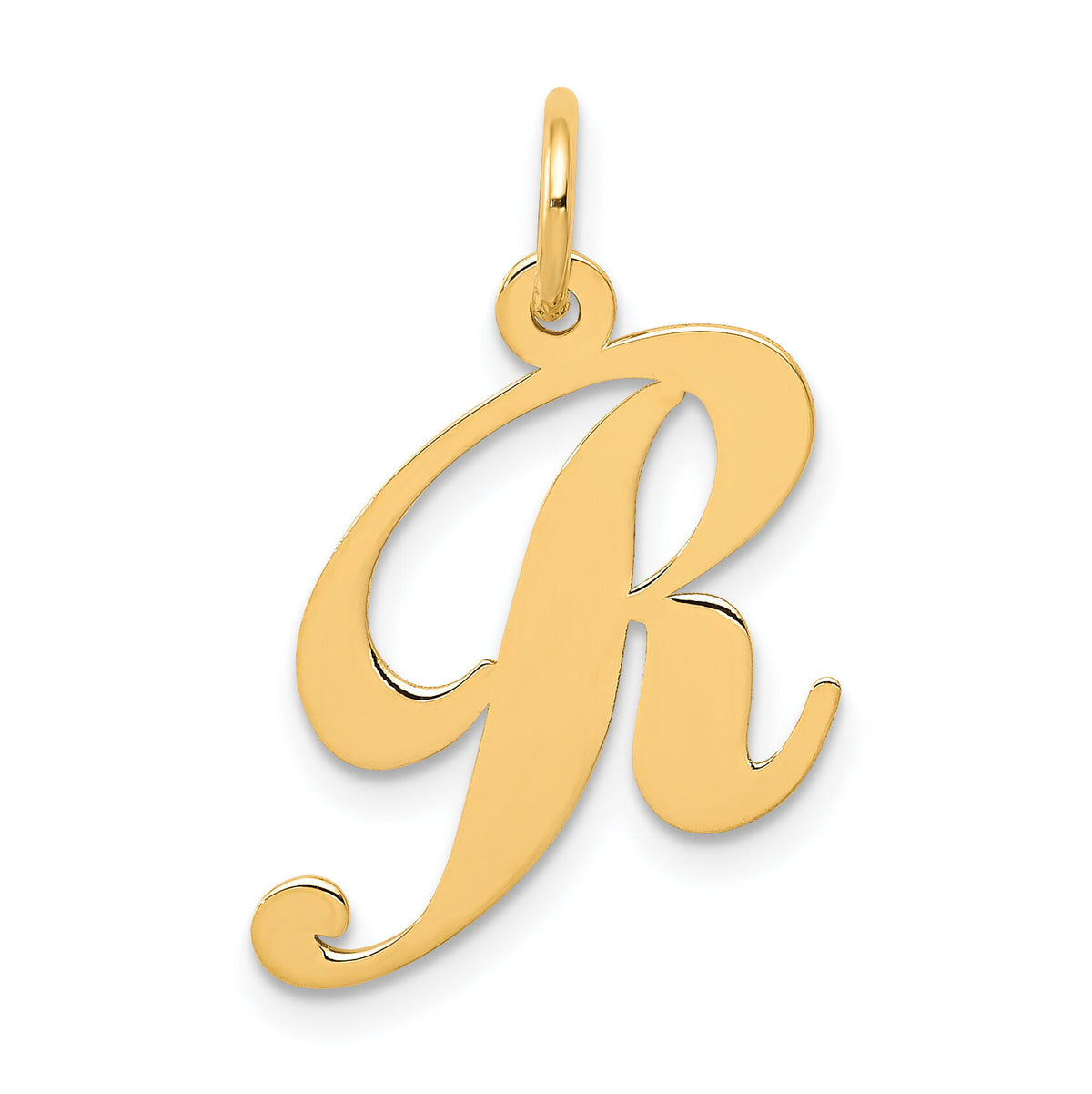 14K Medium Fancy Script Letter R Initial Charm-YC652R