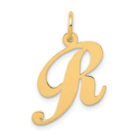 14K Medium Fancy Script Letter R Initial Charm-YC652R