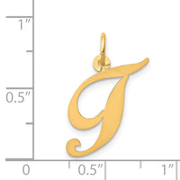 14K Medium Fancy Script Letter T Initial Charm-YC652T