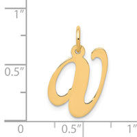 14K Medium Fancy Script Letter V Initial Charm-YC652V
