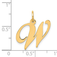 14K Medium Fancy Script Letter W Initial Charm-YC652W